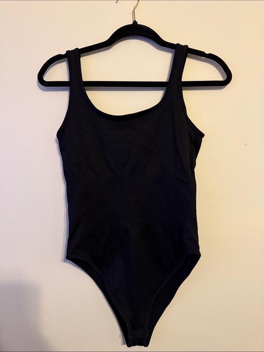 Women's Ribbed Tank Bodysuit — Black
